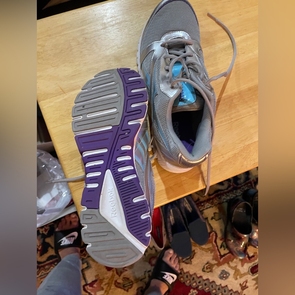 Reebok Silver and Purple Athletic Shoes